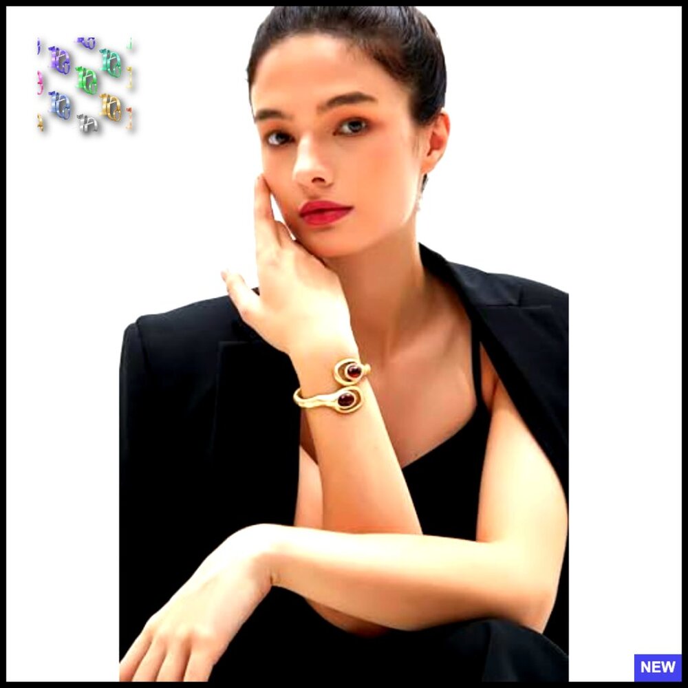 Chunky Cuff Bracelet Boho Stackable Stretch Bead … - image 5